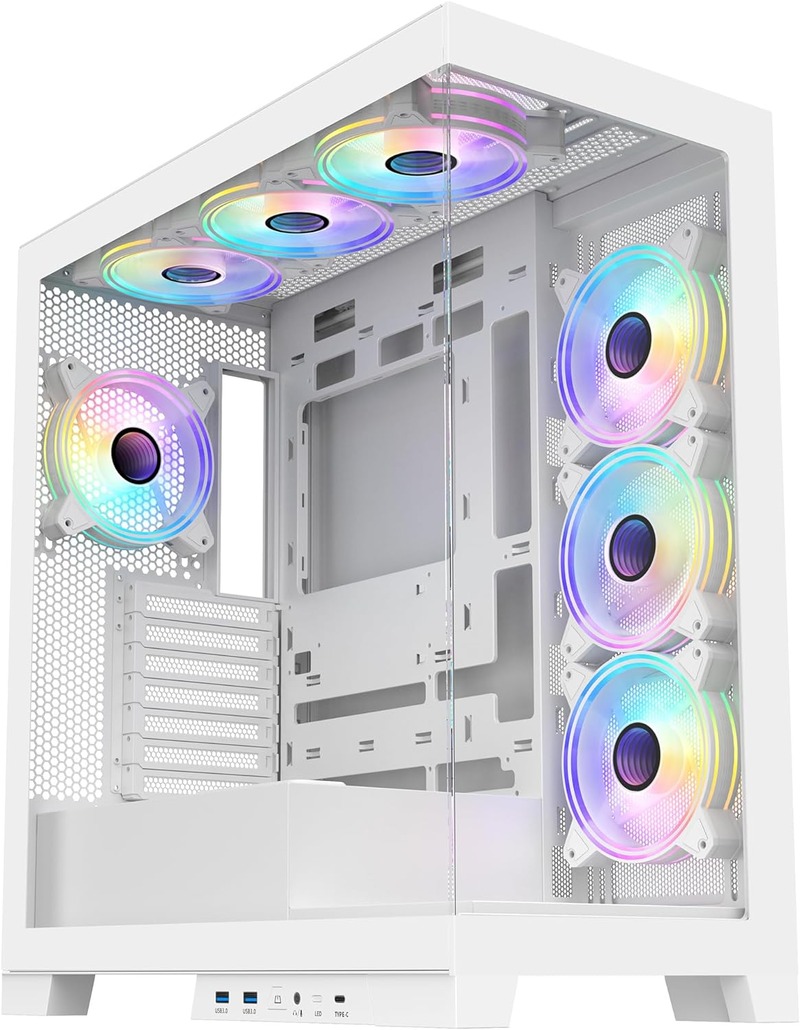 CiT Pro Diamond XR Mid Tower Gaming Case - White